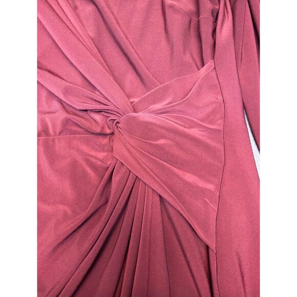 Lauren Ralph Lauren Women's Maroon 3/4 Sleeve Twist Front Jersey Dress Size 12 - Picture 2 of 9